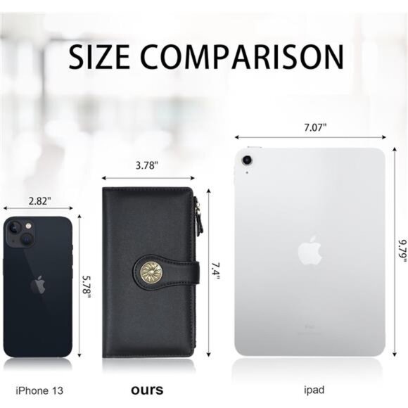 Wallets Women RFID Waxed Leather Clutch Wallet Multi Card Organizer - Picture 2 of 7